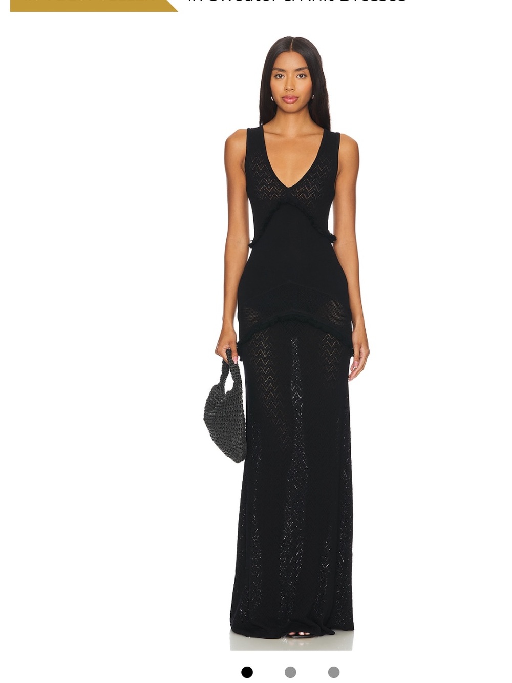 House of Harlow long Black Sleeveless Maxi knit cutout dress - Picture 1 of 7